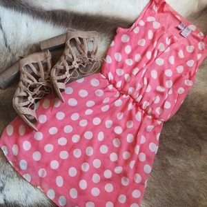 Pink polka dot dress